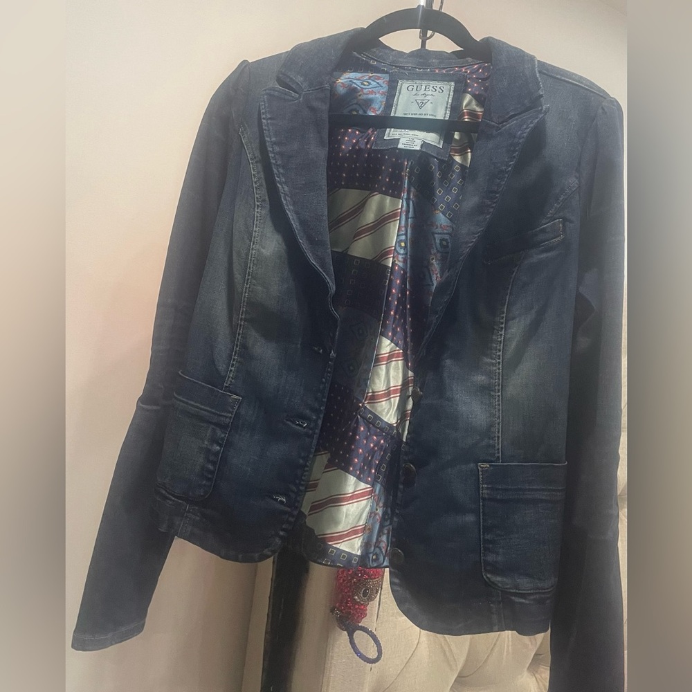 Guess Women's Vintage Navy Blazer